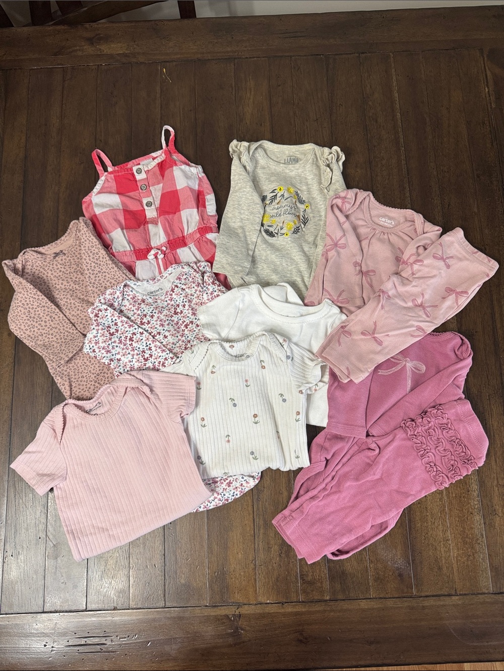 Carters Baby Girl 6 month Onesie Sets Bundle
